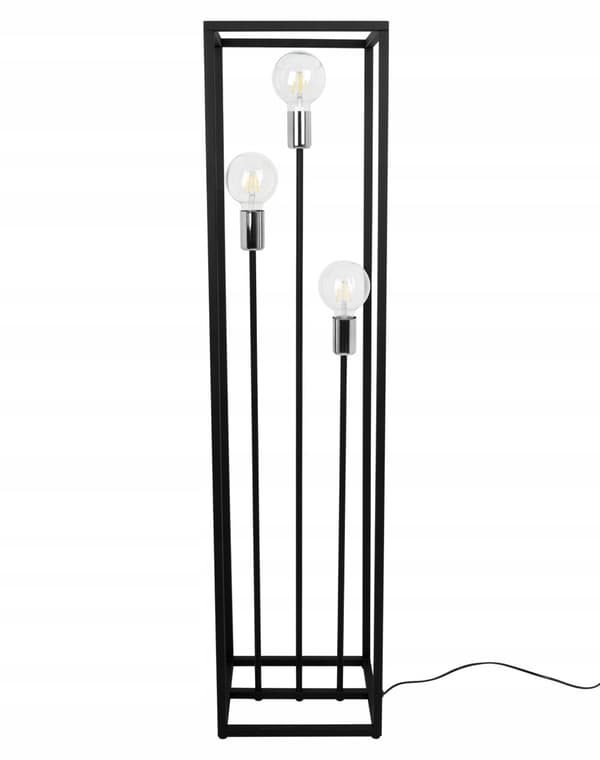 GOLVLAMPA STÅENDE METALL SVART 130 CM