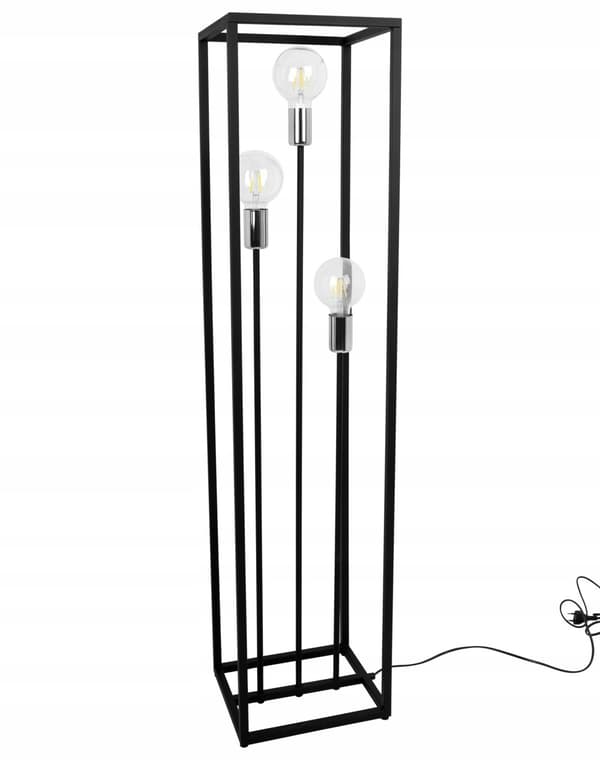 GOLVLAMPA STÅENDE METALL SVART 130 CM