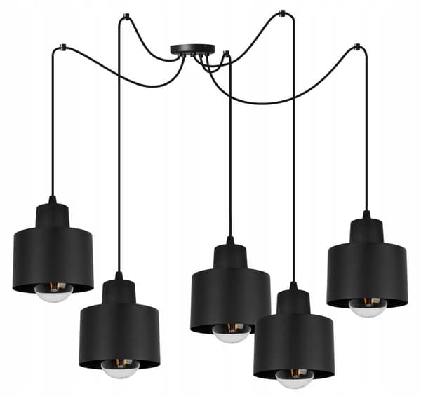 MODERNE LOFT HÆNGELAMPE SORT LED LAMPE Skærm