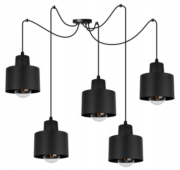 MODERNE LOFT HÆNGELAMPE SORT LED LAMPE Skærm