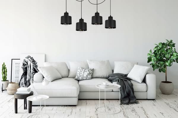 MODERNE LOFT HÆNGELAMPE SORT LED LAMPE Skærm