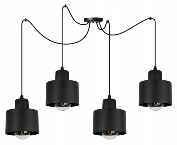 MODERNE LOFT HÆNGELAMPE SORT LED LAMPE Skærm
