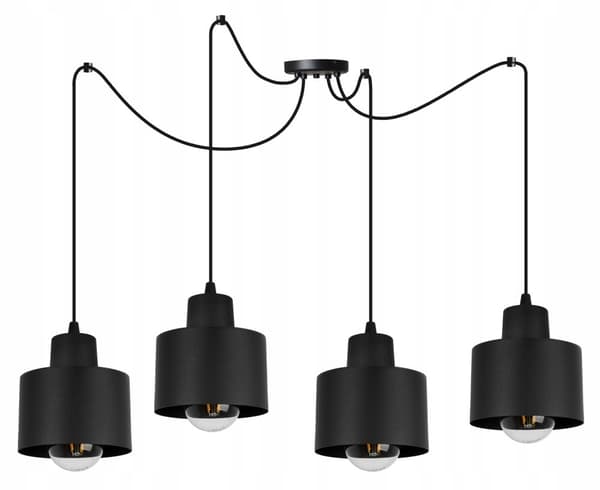 MODERNE LOFT HÆNGELAMPE SORT LED LAMPE Skærm