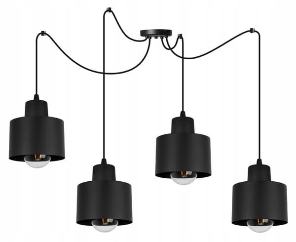 MODERNE LOFT HÆNGELAMPE SORT LED LAMPE Skærm