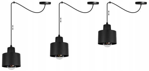 MODERNE LOFT HÆNGELAMPE SORT LED LAMPE Skærm