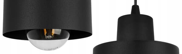 MODERNE LOFT HÆNGELAMPE SORT LED LAMPE Skærm