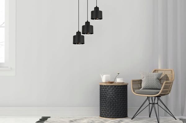 MODERNE LOFT HÆNGELAMPE SORT LED LAMPE Skærm