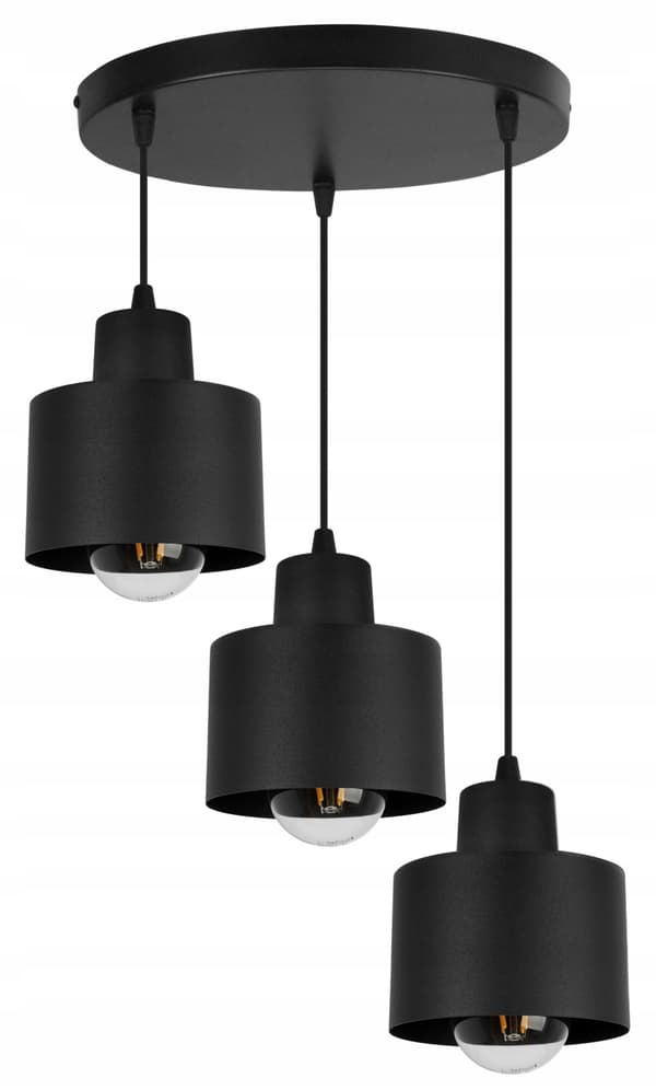 MODERNE LOFT HÆNGELAMPE SORT LED LAMPE Skærm