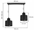 Miniatyrbillede 7 af 10: MODERNE LOFT HÆNGELAMPE SORT LED LAMPE Skærm