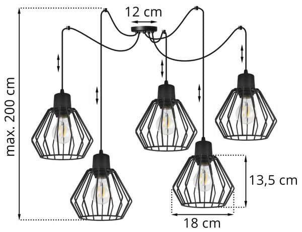 HÆNGELAMPE LOFT LYSKELYSE TRÅDLAMPE LAMPE LAMPE LED