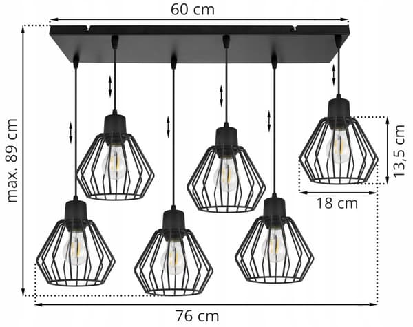HÆNGELAMPE LOFT LYSKELYSE TRÅDLAMPE LAMPE LAMPE LED