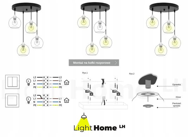 HÄNGLAMPA TAK LJUSLYSA TRÅDLAMPA LAMPA LAMPA LED