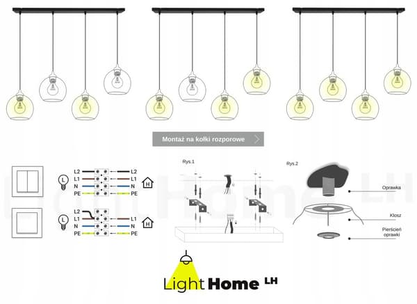 HÆNGELAMPE LOFT LYSKELYSE TRÅDLAMPE LAMPE LAMPE LED