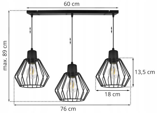 HÆNGELAMPE LOFT LYSKELYSE TRÅDLAMPE LAMPE LAMPE LED
