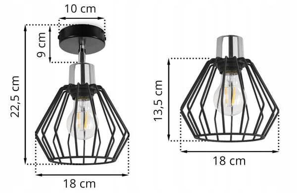 LOFT VÆG LAMPE METAL WIRE LAMPE LED