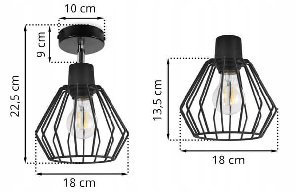 LOFT VÆG LAMPE METAL WIRE LAMPE LED