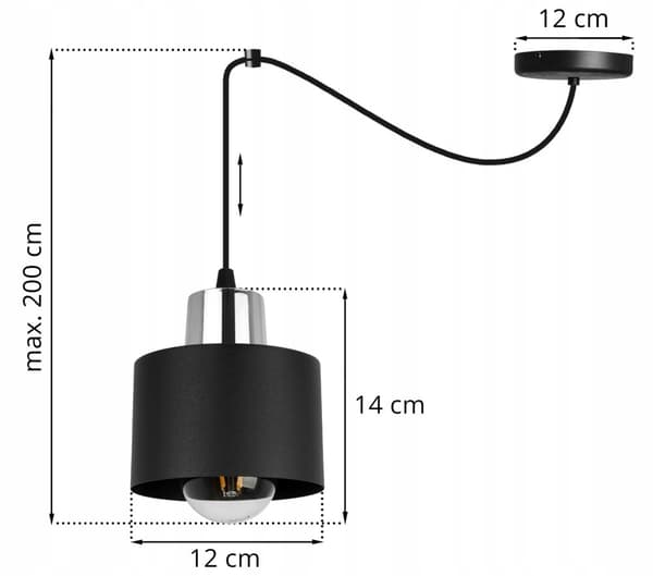 MODERNI KATTOON RIIPPUVA LAMPPU MUSTA LED-VALAISINVARJOS
