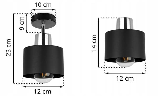 VÄGGLAMPA TAKLAMPA Sconce SVART LED