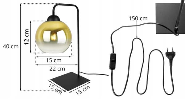 Sengebordslampe gyldne lampe ...