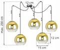Miniatyrbillede 8 af 10: HÆNGELAMPE LOFT LYSKELYSE GULD LAMPESKÆRM 15 CM
