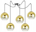 Miniatyrbillede 2 af 10: HÆNGELAMPE LOFT LYSKELYSE GULD LAMPESKÆRM 15 CM