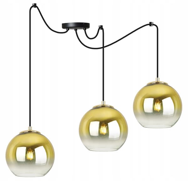 HÆNGELAMPE LOFT LYSKELYSE GULD LAMPESKÆRM 15 CM