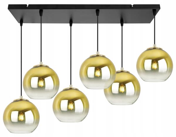 HÆNGELAMPE LOFT LYSKELYSE GULD LAMPESKÆRM 15 CM