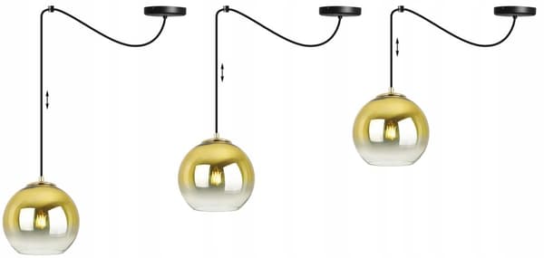 HÄNGLAMPA TAK LJUSKRAKA GULD LAMPSKÄRM 20 CM