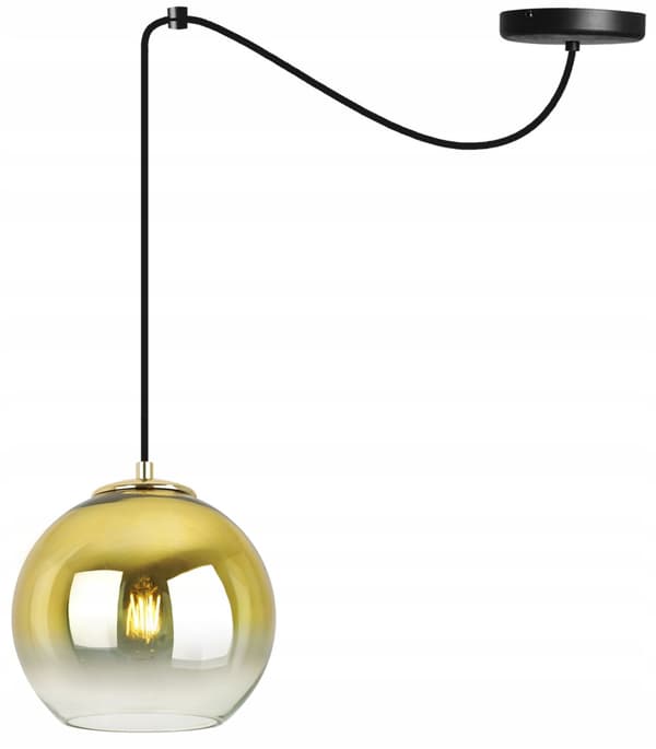 HÄNGLAMPA TAK LJUSKRAKA GULD LAMPSKÄRM 20 CM