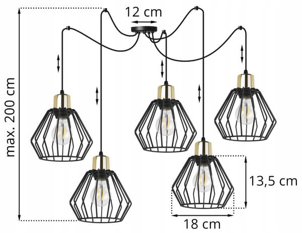 HÆNGELAMPE LOFT LYSKELYSE TRÅDLAMPE LAMPE LAMPE LED