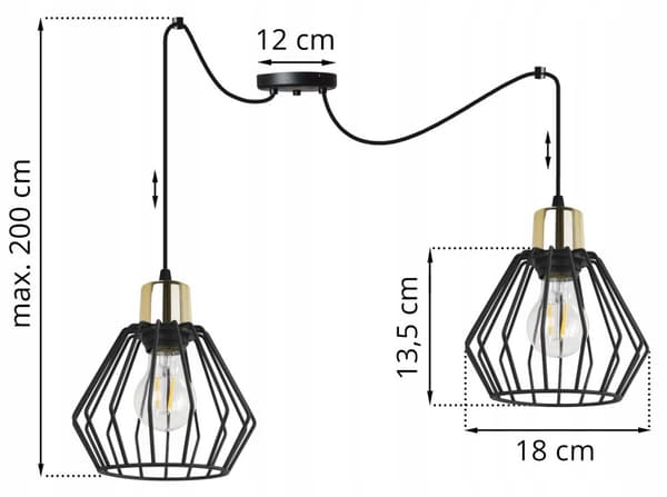HÆNGELAMPE LOFT LYSKELYSE TRÅDLAMPE LAMPE LAMPE LED