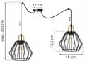 Miniatyrbillede 7 af 10: HÆNGELAMPE LOFT LYSKELYSE TRÅDLAMPE LAMPE LAMPE LED