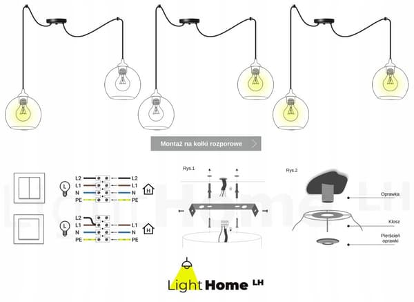 HÆNGELAMPE LOFT LYSKELYSE TRÅDLAMPE LAMPE LAMPE LED