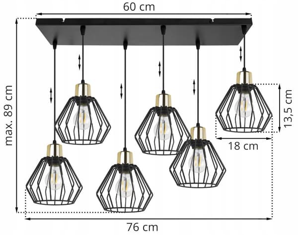HÆNGELAMPE LOFT LYSKELYSE TRÅDLAMPE LAMPE LAMPE LED