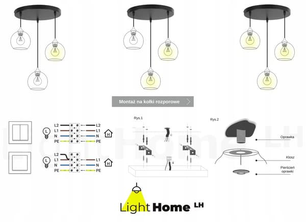 HÆNGELAMPE LOFT LYSKELYSE TRÅDLAMPE LAMPE LAMPE LED
