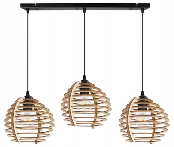 HÆNGELAMPE LOFT LYSKELYSE TRÆLAMPE ...