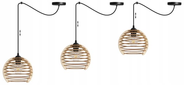 HÆNGELAMPE LOFT LYSKELYSE TRÆLAMPE ...