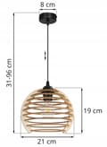 Miniatyrbillede 10 af 10: HÆNGELAMPE LOFT LYSKELYSE TRÆLAMPE ...