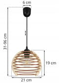 Miniatyrbillede 10 af 10: HÆNGELAMPE LOFT LYSKELYSE TRÆLAMPE ...