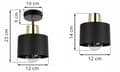 Miniatyrbillede 7 af 8: VÆGLAMPE LOFTSLAMPE Sconce SORT LED
