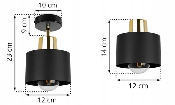 VÆGLAMPE LOFTSLAMPE Sconce SORT LED