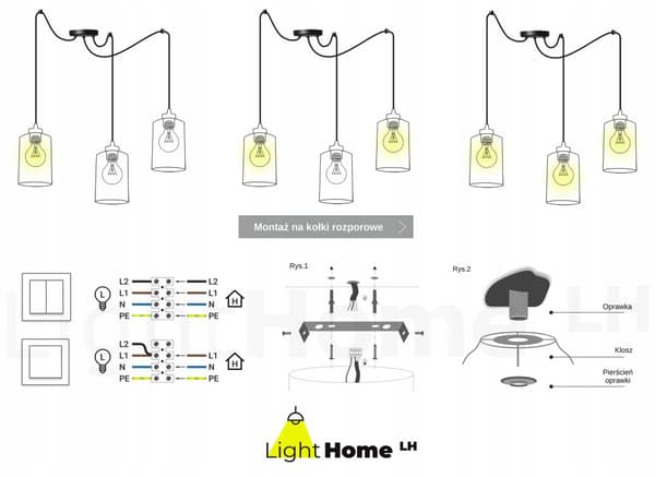 MODERN TAK HÄNGLAMPA SVART LED LAMPSKÄRM
