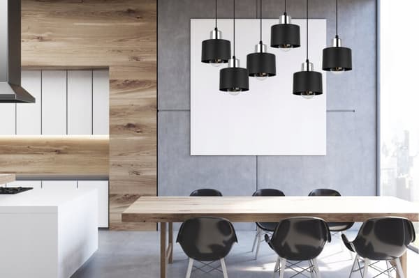 MODERN TAK HÄNGLAMPA SVART LED LAMPSKÄRM