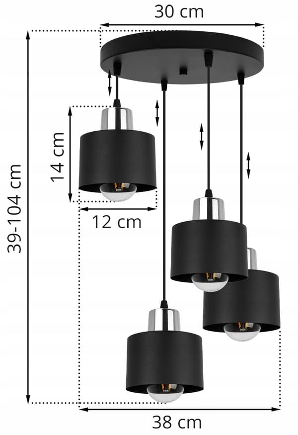 MODERN TAK HÄNGLAMPA SVART LED LAMPSKÄRM