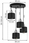 Miniatyrbild 7 av 10: MODERN TAK HÄNGLAMPA SVART LED LAMPSKÄRM
