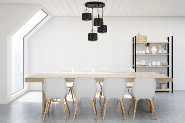 MODERNE LOFT HÆNGELAMPE SORT LED LAMPE Skærm