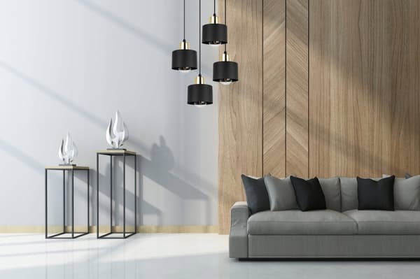 MODERNE LOFT HÆNGELAMPE SORT LED LAMPE Skærm