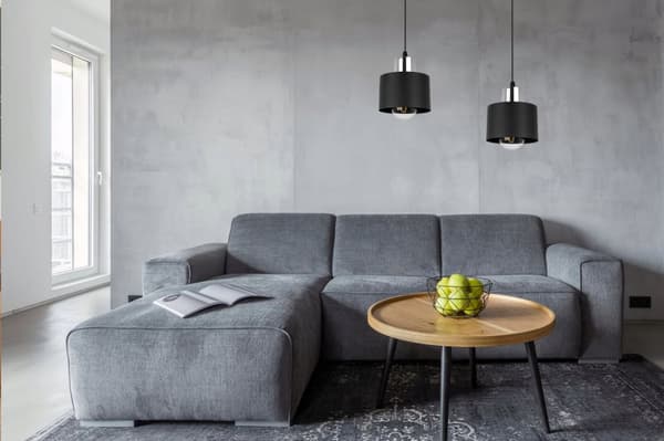 MODERNE LOFT HÆNGELAMPE SORT LED LAMPE Skærm