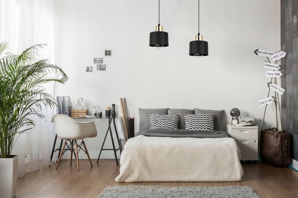 MODERN TAK HÄNGLAMPA SVART LED LAMPSKÄRM