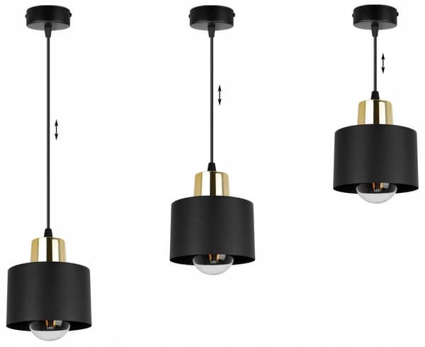 MODERNE LOFT HÆNGELAMPE SORT LED LAMPE Skærm